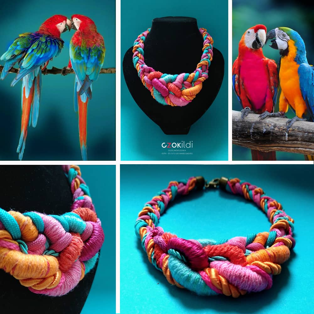 czok-ildi-ekszer-twisted-csavart-vibrant-parrot
